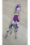 Bsg Design |   Purple Patterned Viscose Fabric Shoelaces - 90 cm Handmade with Metal Tips - 3