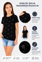Pink 15205-26 Girl's Black Stone Detailed Basic T-Shirt Daily Comfortable Stylish Cotton T-Shirt - 6