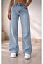 High 90's Snow Wash Blue Lycra Jeans Palazzo Trousers