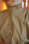 Khaki Drawstring Shoulder Pleated Detailed Shirt - 2