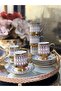 6-Person Porcelain Sky Gold Coffee Cup Set - 2