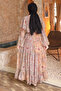 Mink Chiffon Dress with Elastic Waist - 5