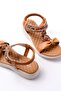 Zri̇n-608 Premium Tan Stone Elastic Daily Women's Sandals - 5