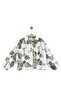 Nk girl's rose embossed jacket, ages 4-8, ecru/green - 4