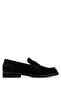 Men's Genuine Leather Black Suede Loafer Shoes