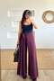 Burgundy Self-Tie Belted Pleated Trousers
