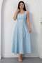 Square Neck Floral Thick Strap Dress Grs4009 - 4
