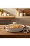 Large Oval Ceramic Baking Dish with Glass Lid and Silicone Grip Handles – Family Size Cookware (2.6 L) - 2