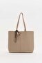 Double Handle Charm Detailed Shopper Bag Soil
