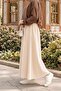Poplin Skirt with Pockets and Elastic Waist 1727 - Beige - 5