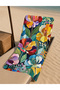 Exotic Dark Background Large Floral Pattern Beach Towel