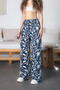 Women's Patterned High Waist Viscose Fabric Elastic Waist Pants