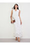 Off White Paisley Lace V Neck Waistcoat - 2