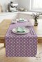 Lilac Polka Dot Quality Fabric Runner Water Repellent Stain Resistant Tablecloth 40X180 cm - 4