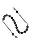 Silver Watermelon Slice Embroidered Erzurum Oltu Stone Zaza Prayer Beads 36 cm - 5