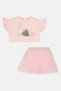Kids Girl 2 Pieces Embellished Top And Tutu Skirt, Pink - 3
