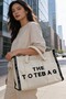 Cream Canvas Women's Tote Bag Large Size Daily Shoulder and Beach Bag - 5