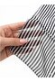 Black and White Striped Chiffon Scarf - Square Neck Scarf and Bag Accessory (50X50Cm) - 2