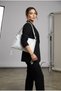 Women's White Color Shiny Wrinkled Leather Hand and Shoulder Bag with Lace Detail - 4