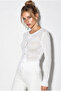Women's White Waist-Tied Openwork Thin Cardigan Th261020 60286221 - 2