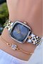 Square Gold Silver Color - Adjustable Steel Cord - Bracelet with Gift