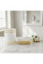 Al Habbai Acrylic Dustbin with White and Gold Metal Base and Tissue Box Set – Luxury Decorative Design – 28 × 21 cm & 26 × 13 cm - 3