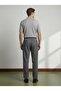 Men's Comfortable Fit Old Money Pleated Cotton Trousers Anthracite 6001Dngr - 4