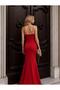 Red ​ V-Neck Embroidered Slit Evening Dress 583411 - 4