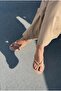 Arlene Nude Matte Leather Women's Flip Flops with Heels - 8