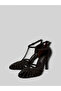 Velmya Women's Beige Leather Intertwined Band Hellenistic Design Single Band High Heeled Shoes 9 cm
