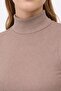 Women's Half Turtleneck Ribbed Camisole Undershirt Basic Stylish Badi - Beige - 2