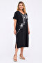 Women's Plus Size Smoked, V-Neck, Suzeni Embroidered, Oversize Pocket Dress 65N39504 - 3