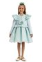 Girl's Flower and Bow Detailed Evening Dress Birthday Party Dress 3 Piece Set 3-4-5-6-7 Years Old 35367Pr - 2