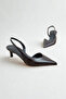 Brown Patent Leather Open-Toe Low Heel Stiletto F385