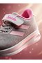 Unisex Gray Pink Lace-Up Single Velcro Baby Kids Sports Shoes Sneakers School Shoes - 8