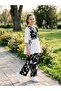 Girl's Ruffle Detailed Patterned 2-Piece Stylish Set - Casual and Special Occasion Outfit