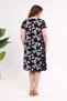 Women's Navy Blue Beige Poppy Pattern Pocketed Loose Fit 42-54 Compatible Standard Size Flexible Dress - 7