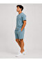 Blue Men's Premium Doubleface Pique Fabric Shorts and T-Shirt Set – Comfortable Fit Summer Casual Combination - 2