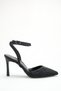 Costa black stone detailed women's evening heeled shoe with ankle strap - 2