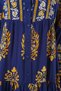 Women's Shirt Collar, Gathered Waist, Floral Patterned Viscose Navy Blue Hijab Dress - 4