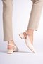 Vienna Women's Cream Skin Beige Nubuck Open Back Low Heeled Shoes - 4