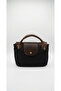 Genuine Leather & Canvas Women's Handbag - Vintage Design - 2