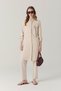 Scarf Detailed Shirt with Chest Pockets and Collar Sarel Beige Tunic 1654 - 3