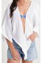 Una Fiaba, White Women's Batwing Sleeve Bolero That Can Be Tied at the Front - 6