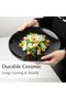 – 6 x Plate/Dinner Plate Set Stoneware Ceramic Tableware Set - Le Papillon Collection (Black, 26 cm) - 5