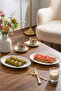 4458 Burçak Set of 2 Porcelain Platinum Meshed Boat Plates - Oval Breakfast Serving Set 25cm