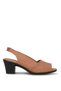 Elit Msl1926-01 Women's Genuine Leather Heeled Sandals Brown - 2