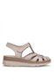 Elit 26Yrhm438 Women's Genuine Leather Orthopedic Flat Sandals Gray - 2