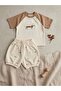 Printed Brown Baby Top and Bottom Set