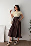 Women's Garnished Belt Detailed Midi Dress
